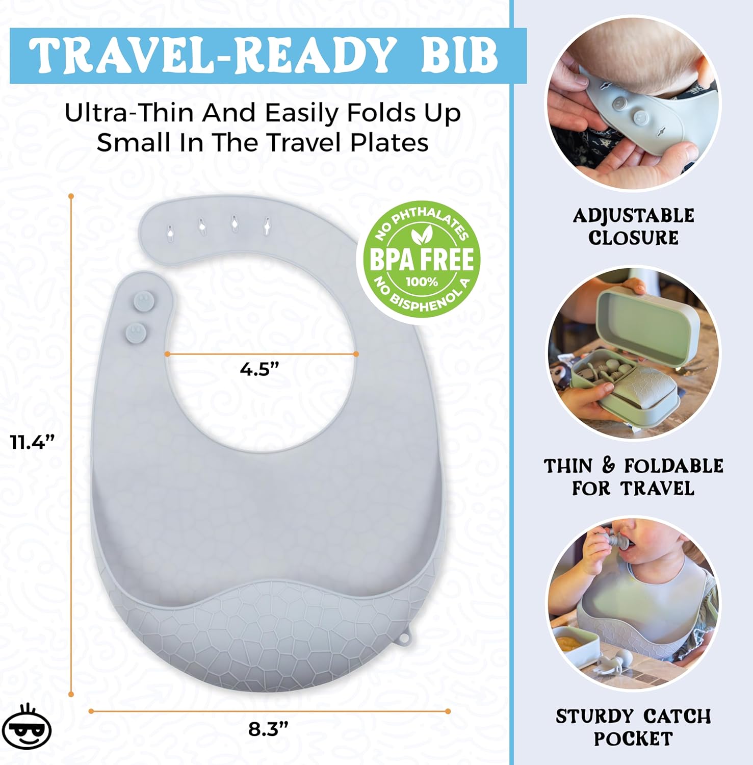 Palz and Pandy Travel Baby Feeding Set - 6 Piece Portable Toddler Supplies