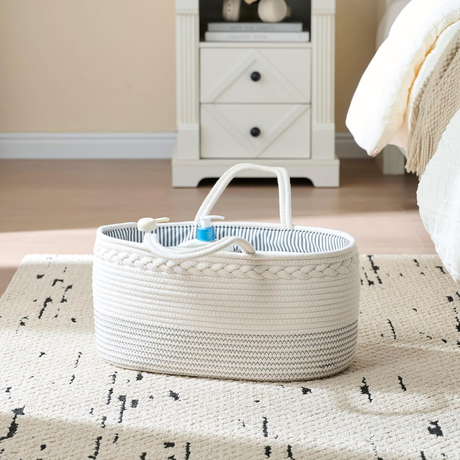 Luxury Little Diaper Caddy Organizer - White