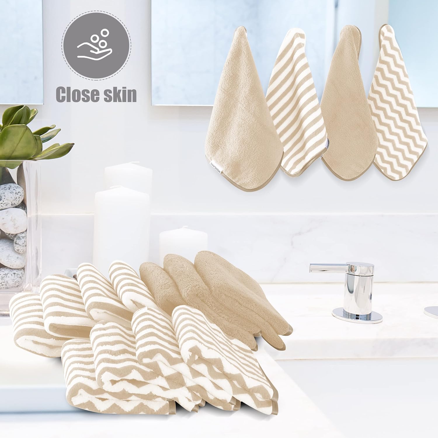 15 Pack Super Soft Baby Washcloths - 10x10 Brown