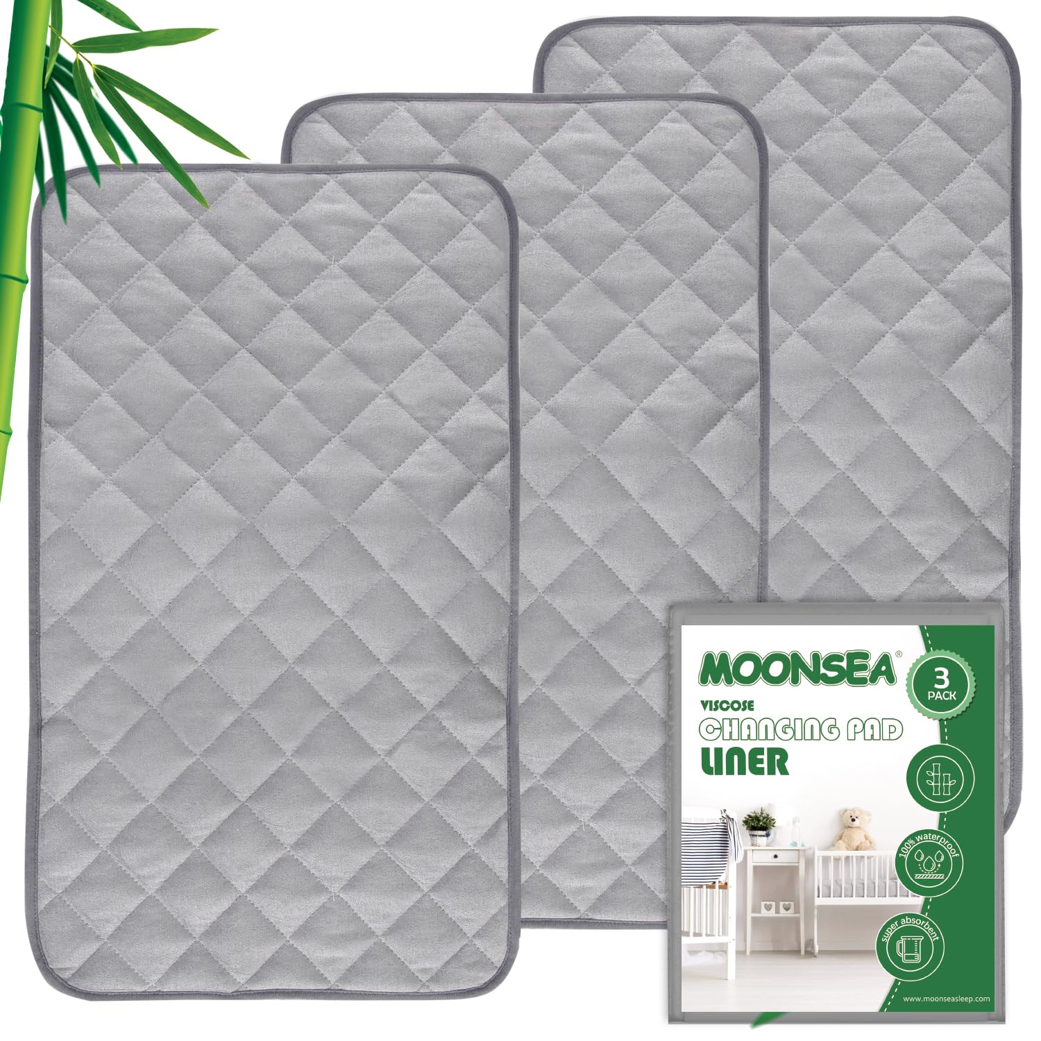 Moonsea Reusable Diaper Changing Pad Liner 3 Pack