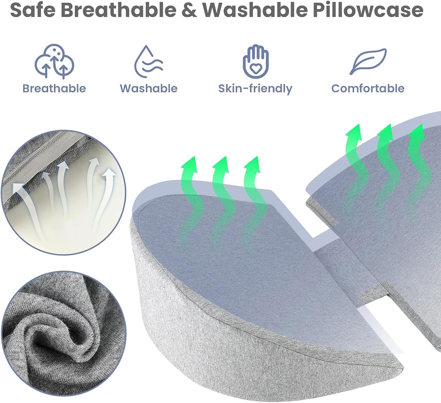 WEIKA Pregnancy Pillow with Memory Foam and Adjustable Support