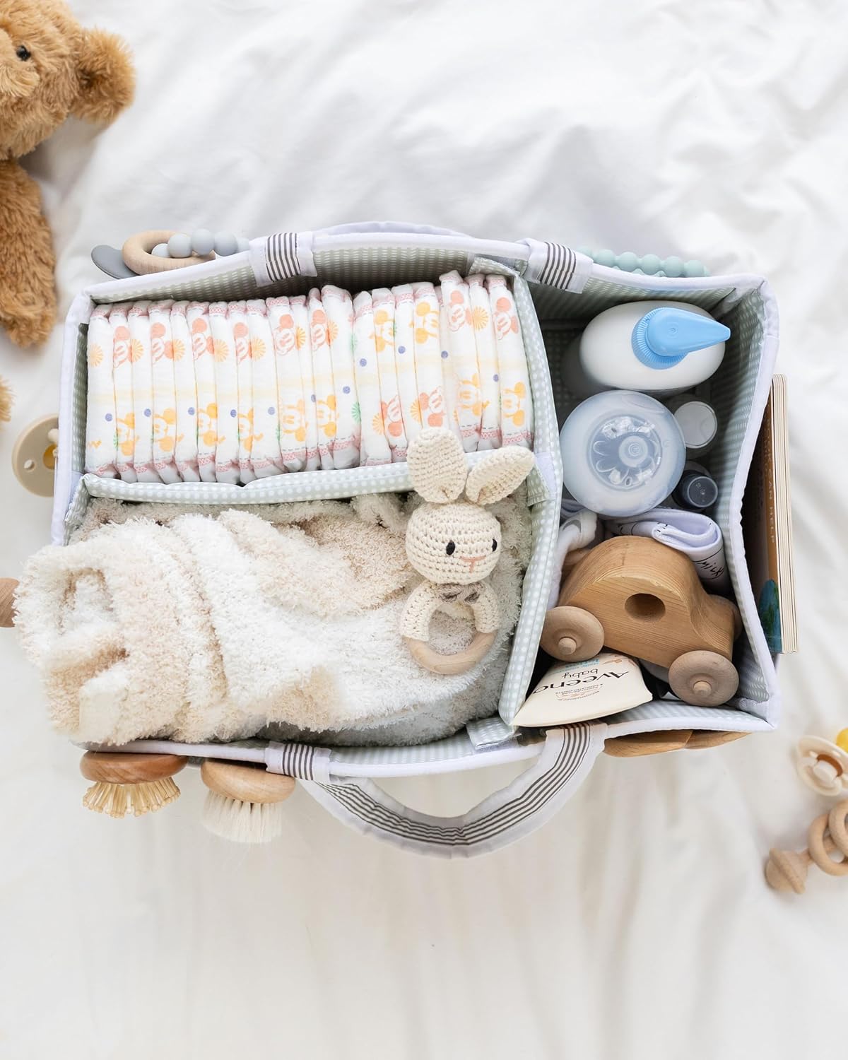 Lily Miles Diaper Caddy - Large Organize Tote for Newborn Essentials