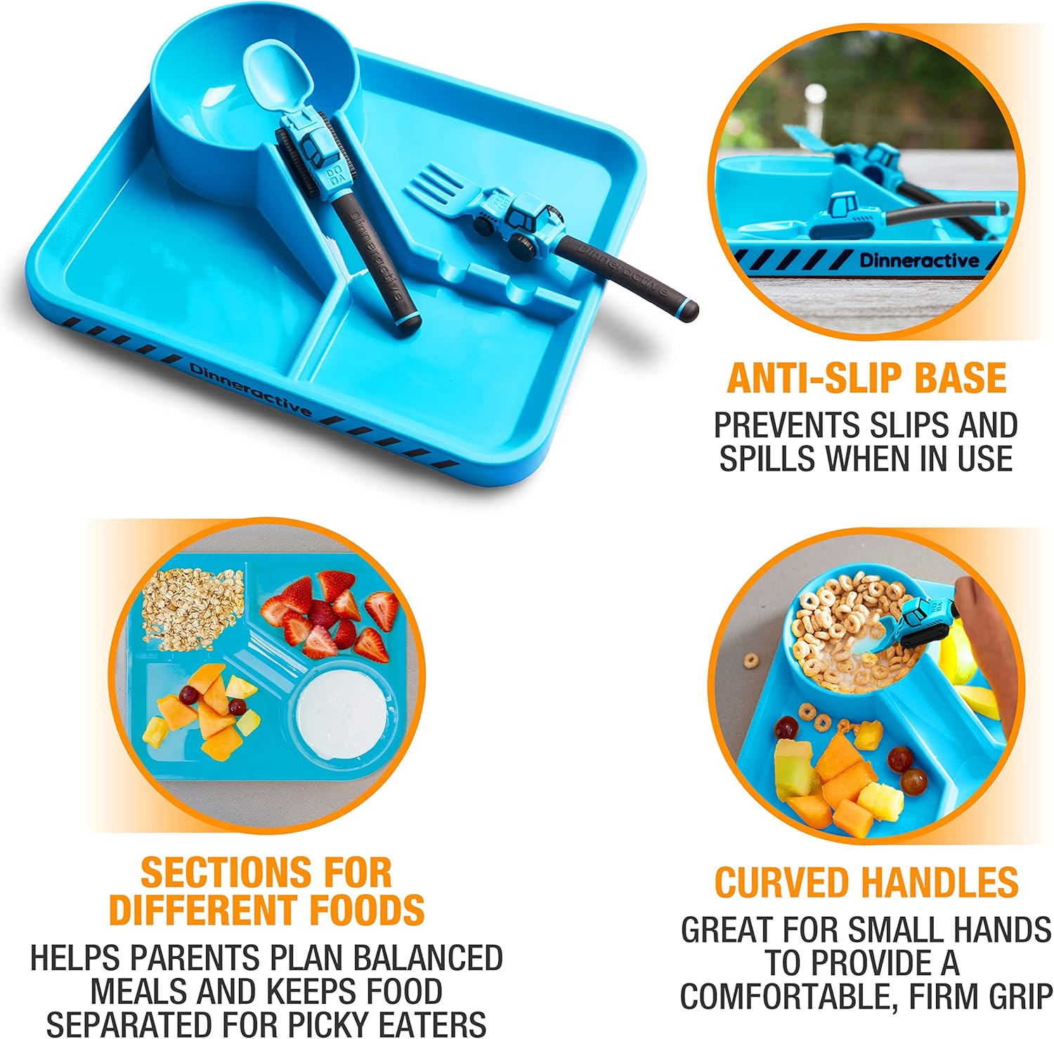 Dinneractive Construction Theme Kid Plate Set