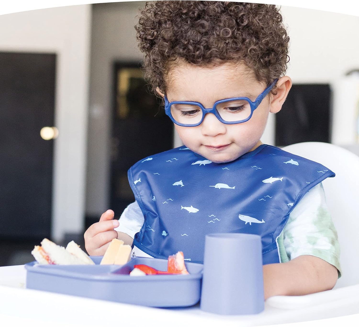Tiny Twinkle Indigo Suction Baby Plate for Self-Feeding