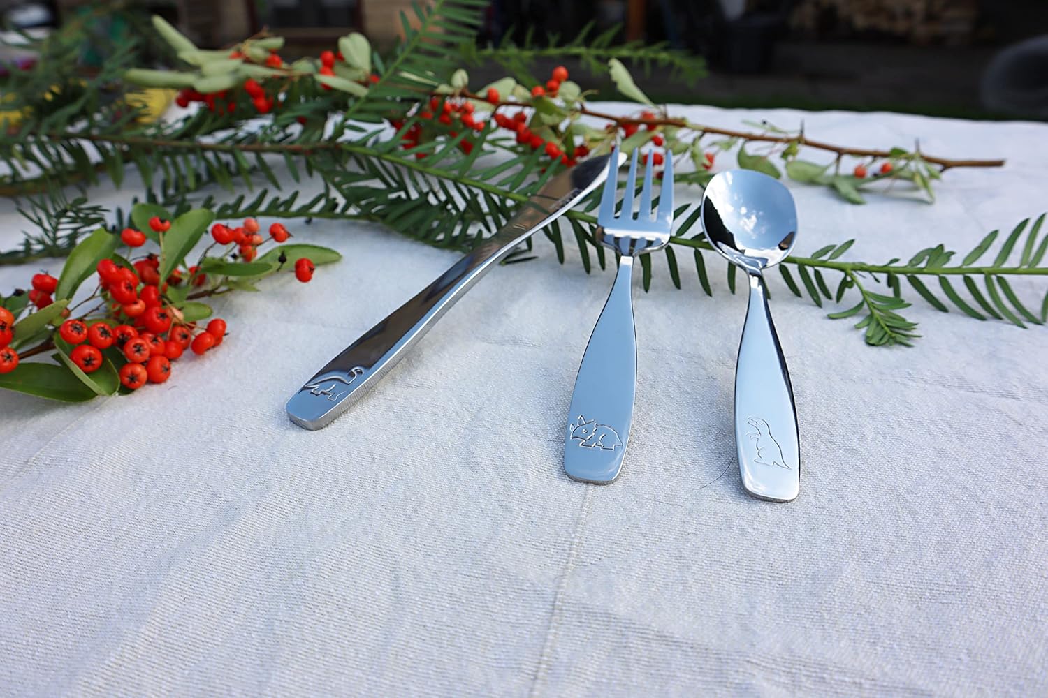Exzact Kids Flatware Set 12pcs with Dinosaurs