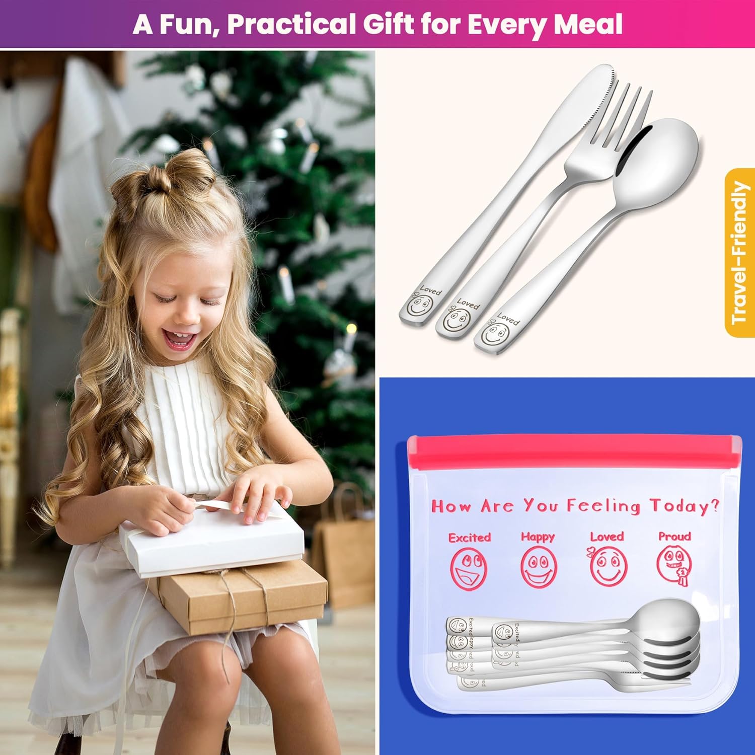 Etihub Stainless Steel Kids Cutlery Set for Toddlers