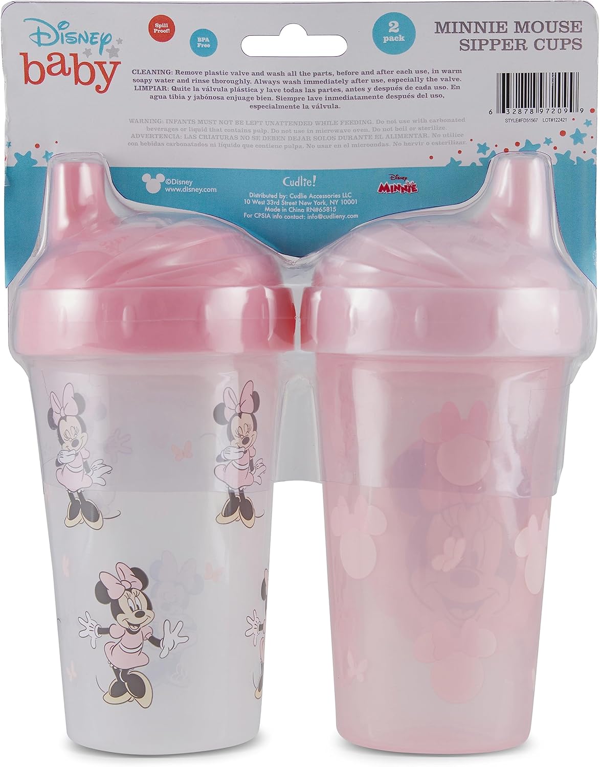 Disney Toddler Sippy Cups with Minnie Mouse Design Pack of Two