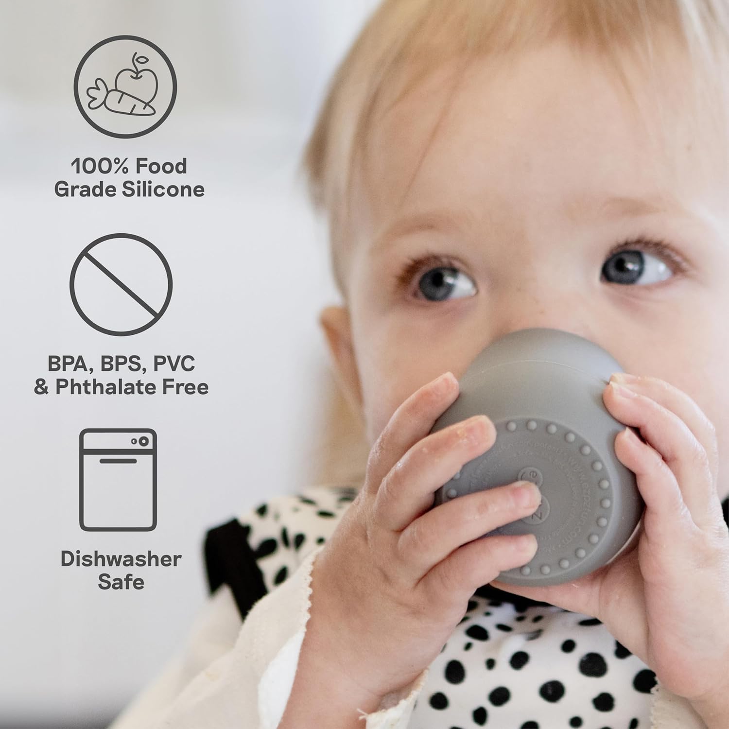 ezpz Tiny Cup Gray 4 Months Training Cup for Infants