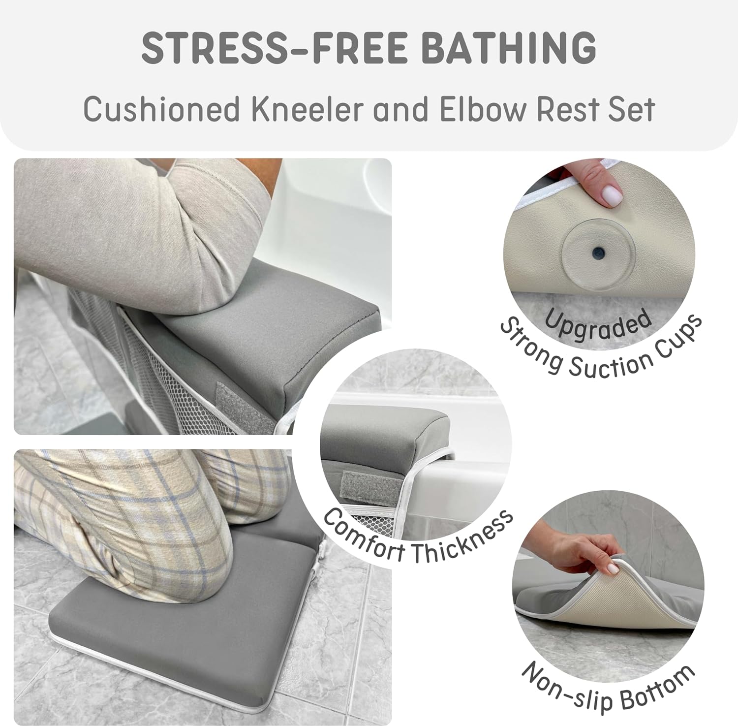 LILEKA Baby Bath Kneeler and Elbow Rest Pad Set