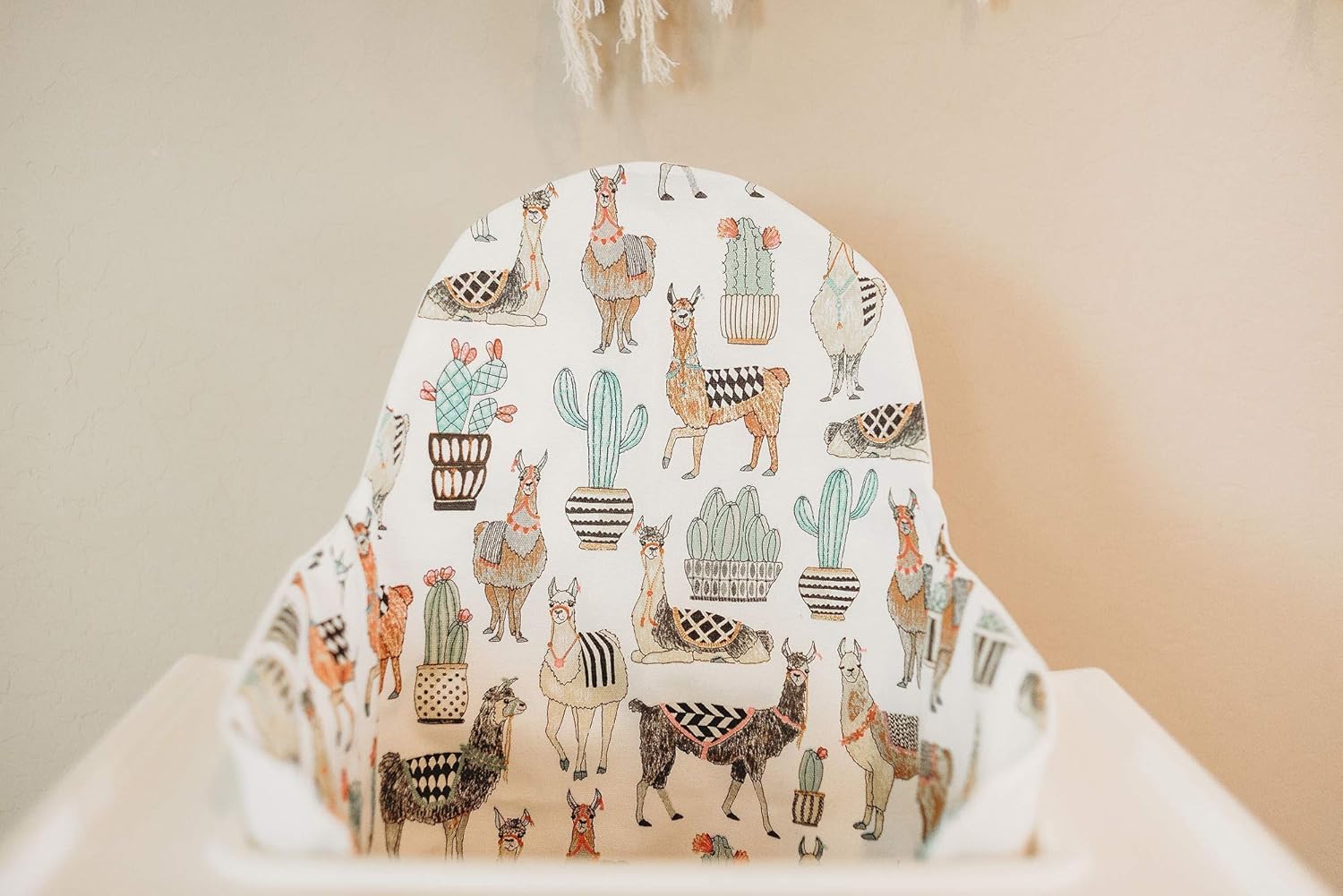Handmade High Chair Cover with Rainbow Design