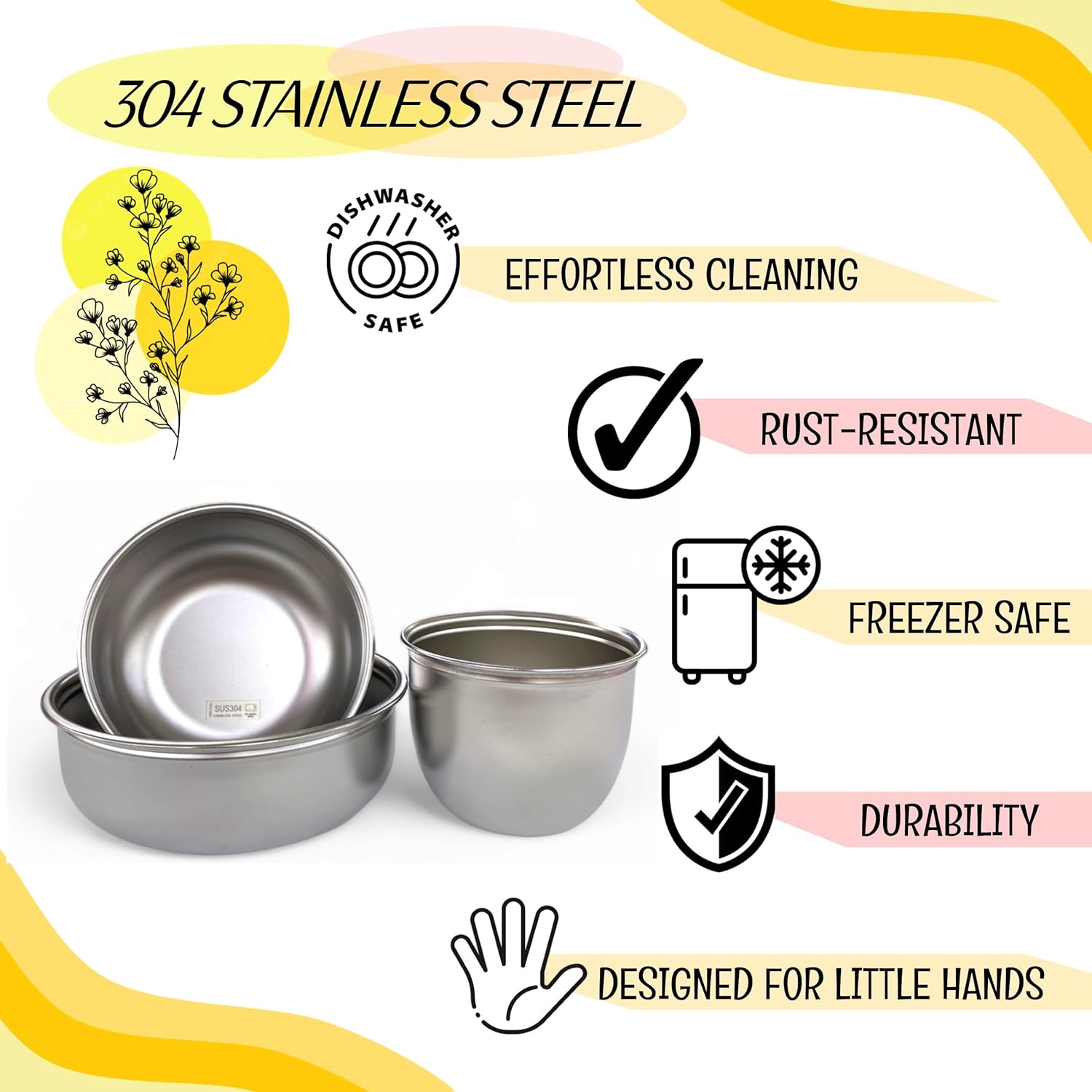 Toddler Dinnerware Set 8 Pieces BPA Free 304 Stainless Steel