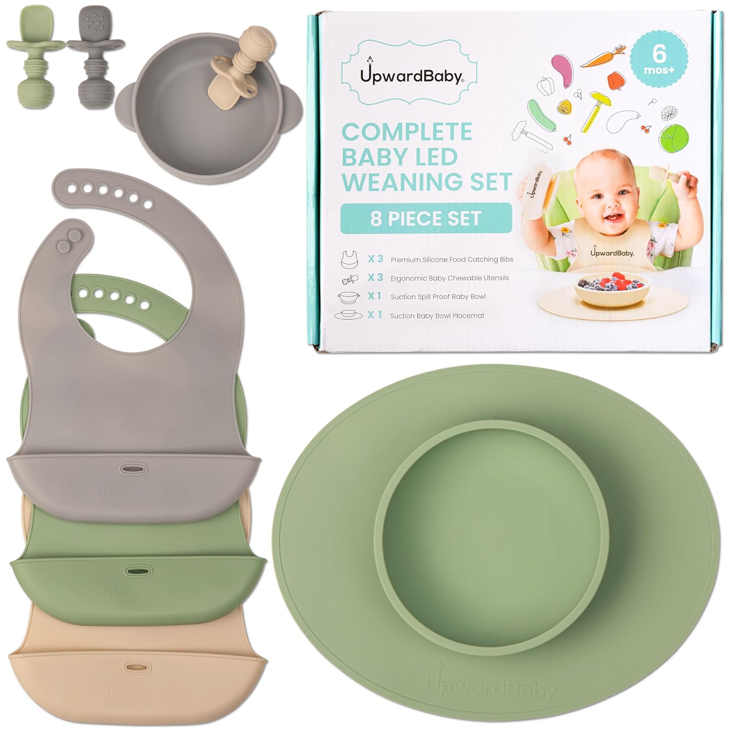 UpwardBaby Silicone Feeding Set for Baby Led Weaning 1