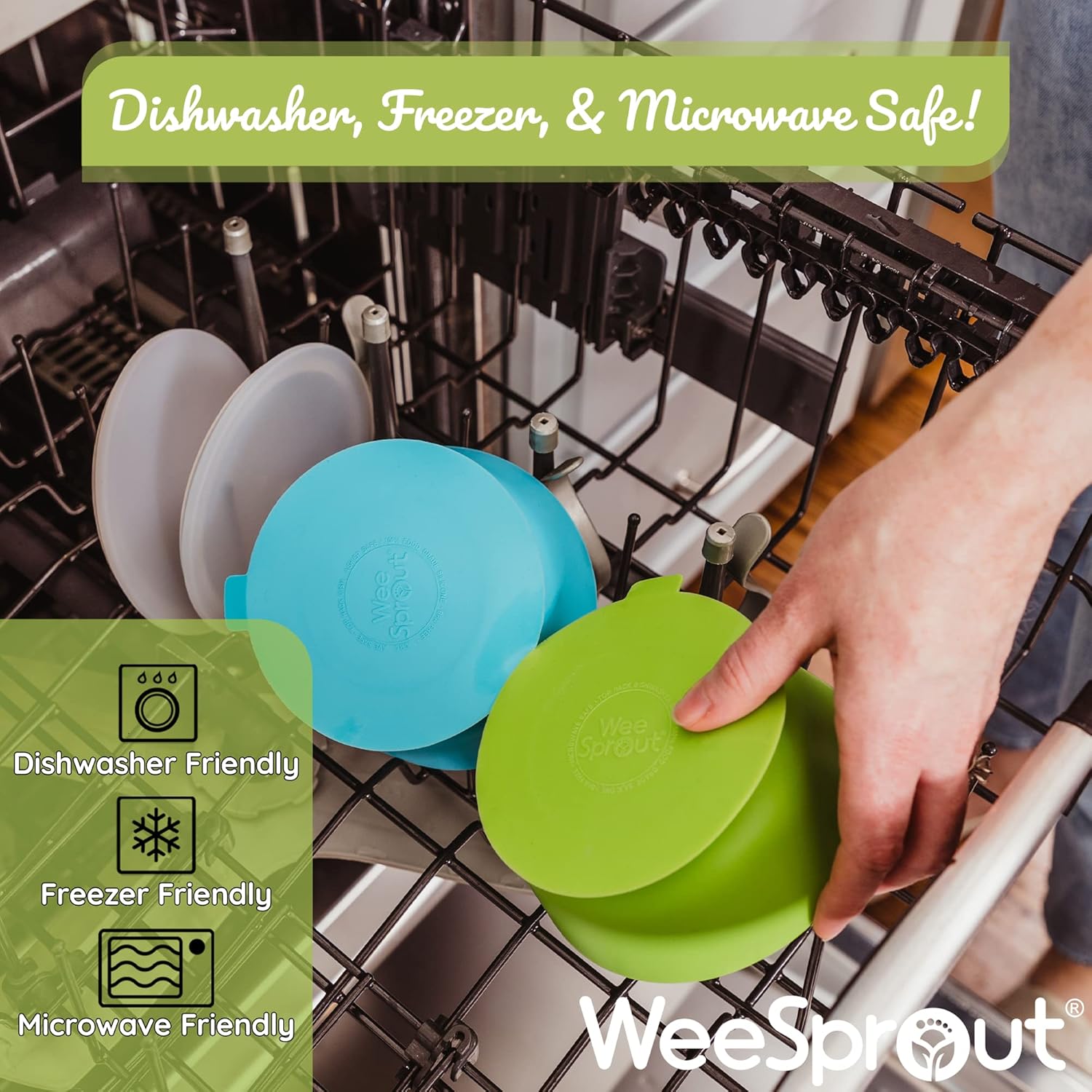 WeeSprout Suction Bowls Set of 2 - Leak Proof Dishwasher Safe