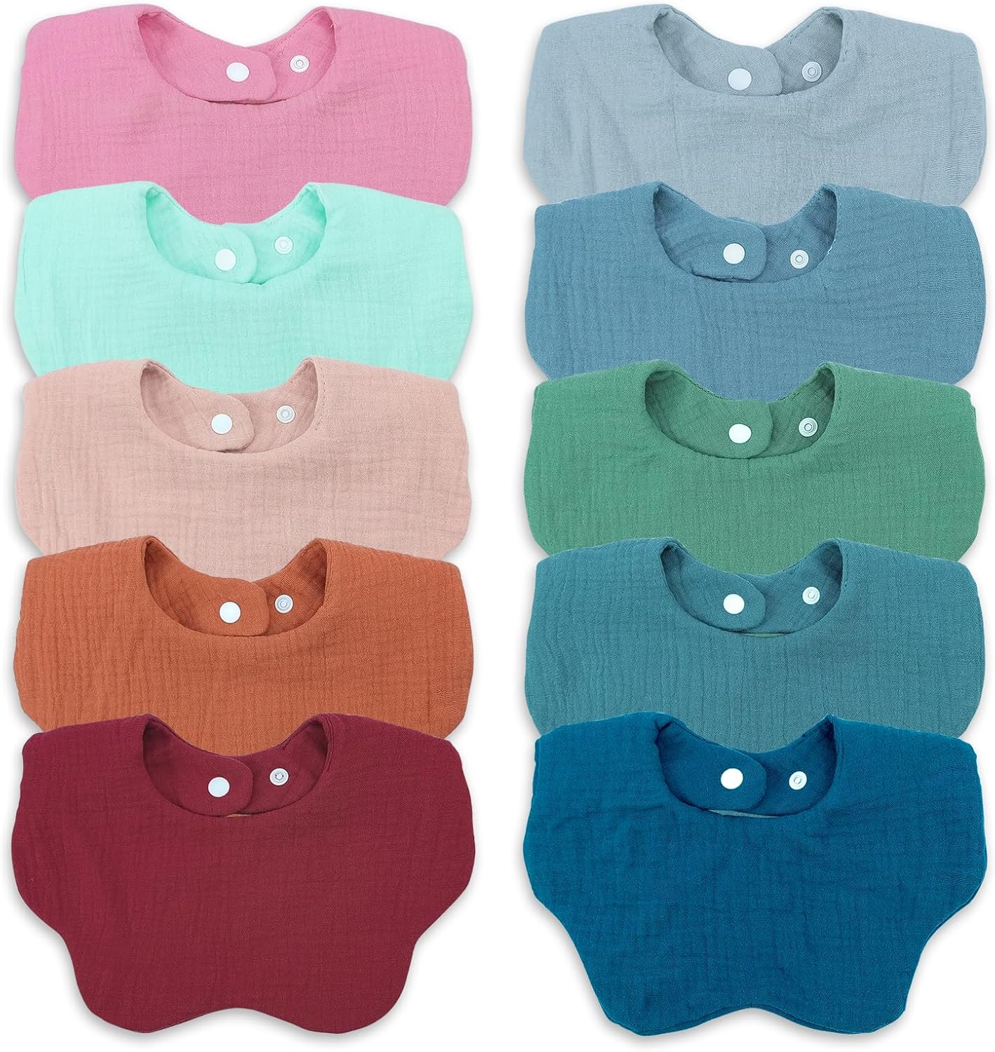 EllieHouse 10Pack Muslin Drool Bibs for Babies
