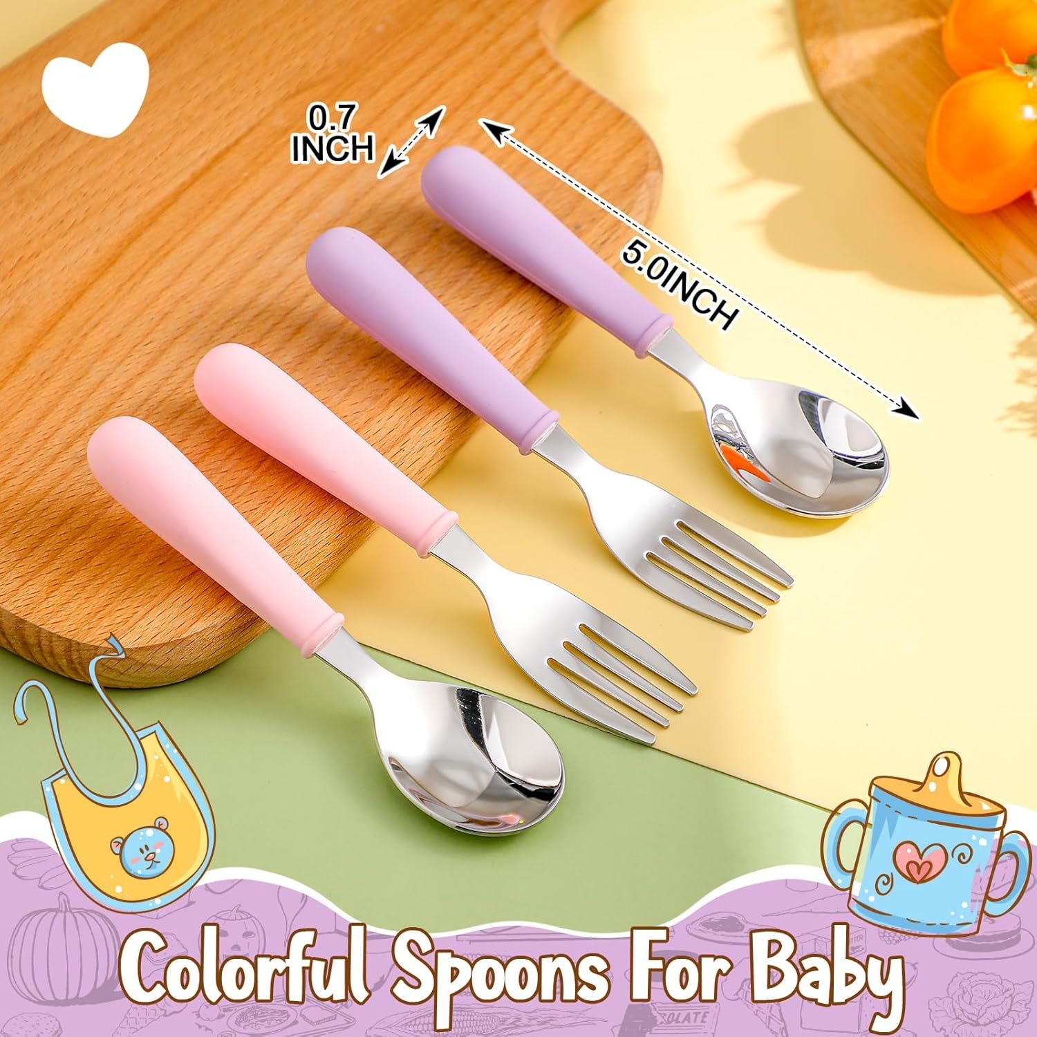 Teenyyou 2 Pcs Porcelain Plates with Silicone Sleeves for Toddlers