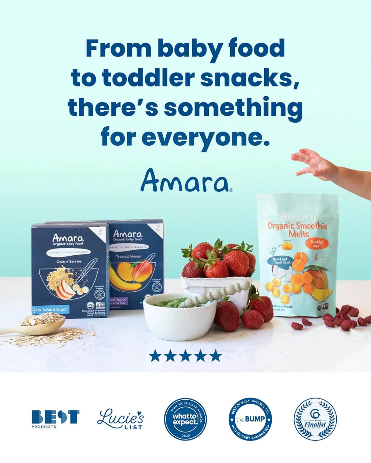 Amara Carrot Raspberry Smoothie Melts - 6 Resealable Bags