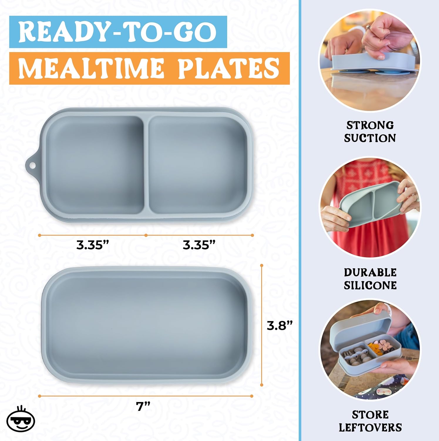 Palz and Pandy Travel Baby Feeding Set - 6 Piece Portable Toddler Supplies
