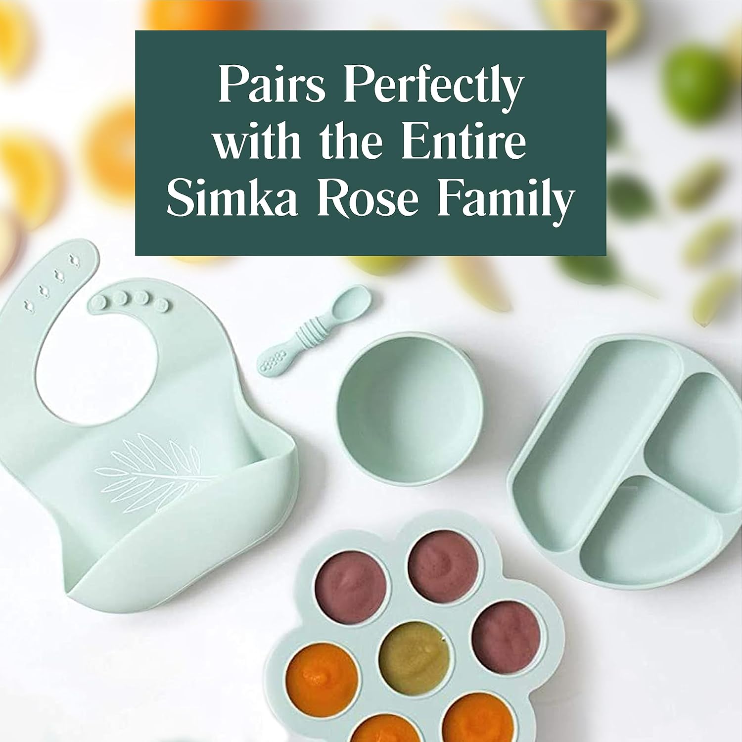 Simka Rose BPA Free Silicone Baby Plates for Self Feeding