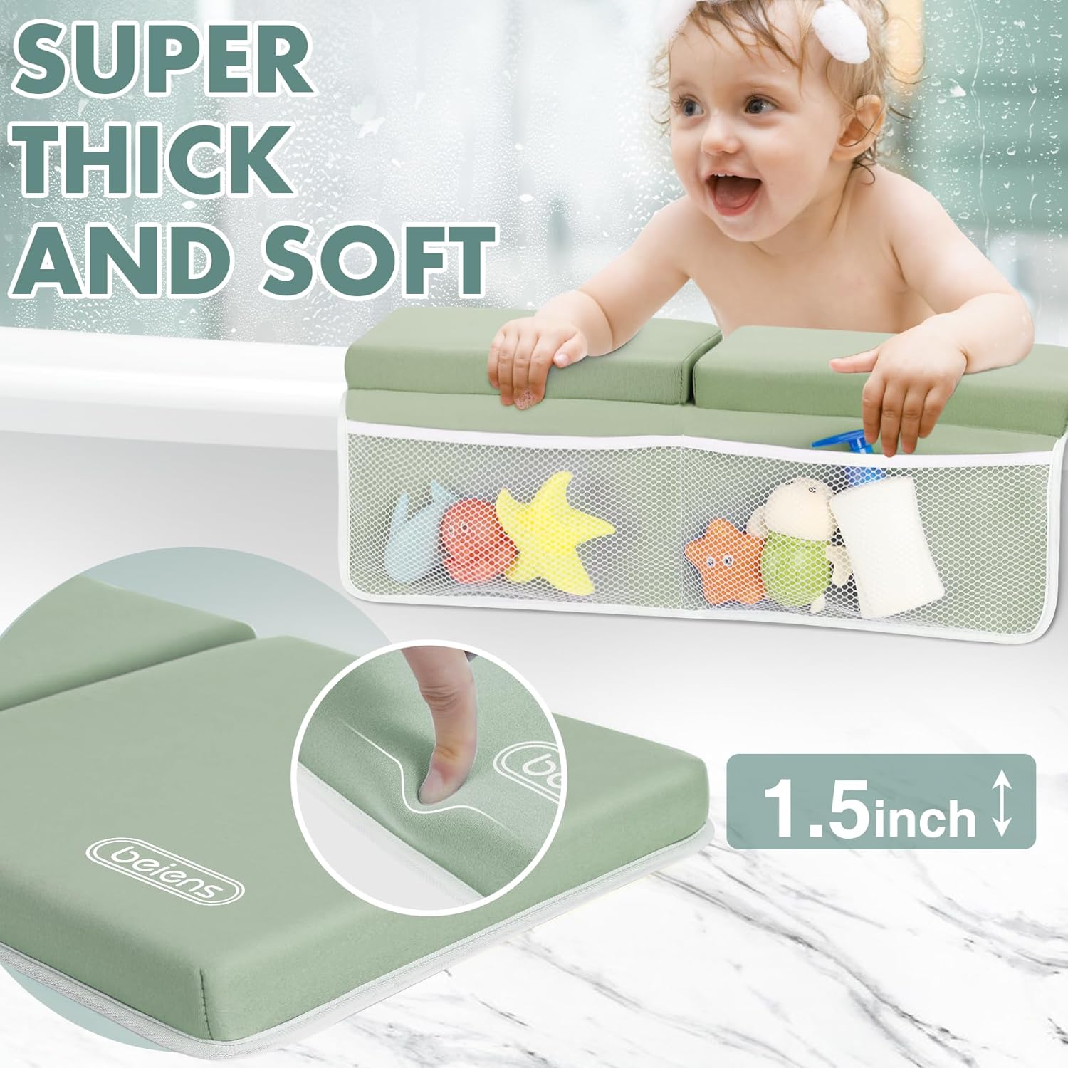 Beiens Bath Kneeler and Elbow Rest Pad Set