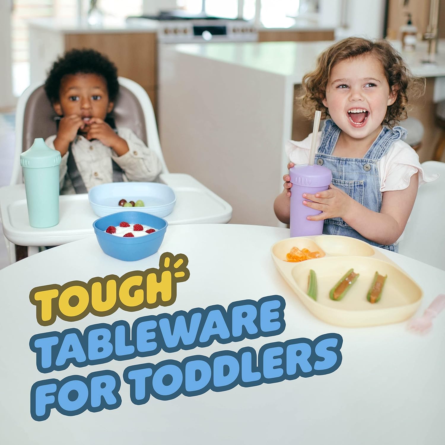 MightyMoe Kids Dinnerware Set - 24 Pieces Sunset