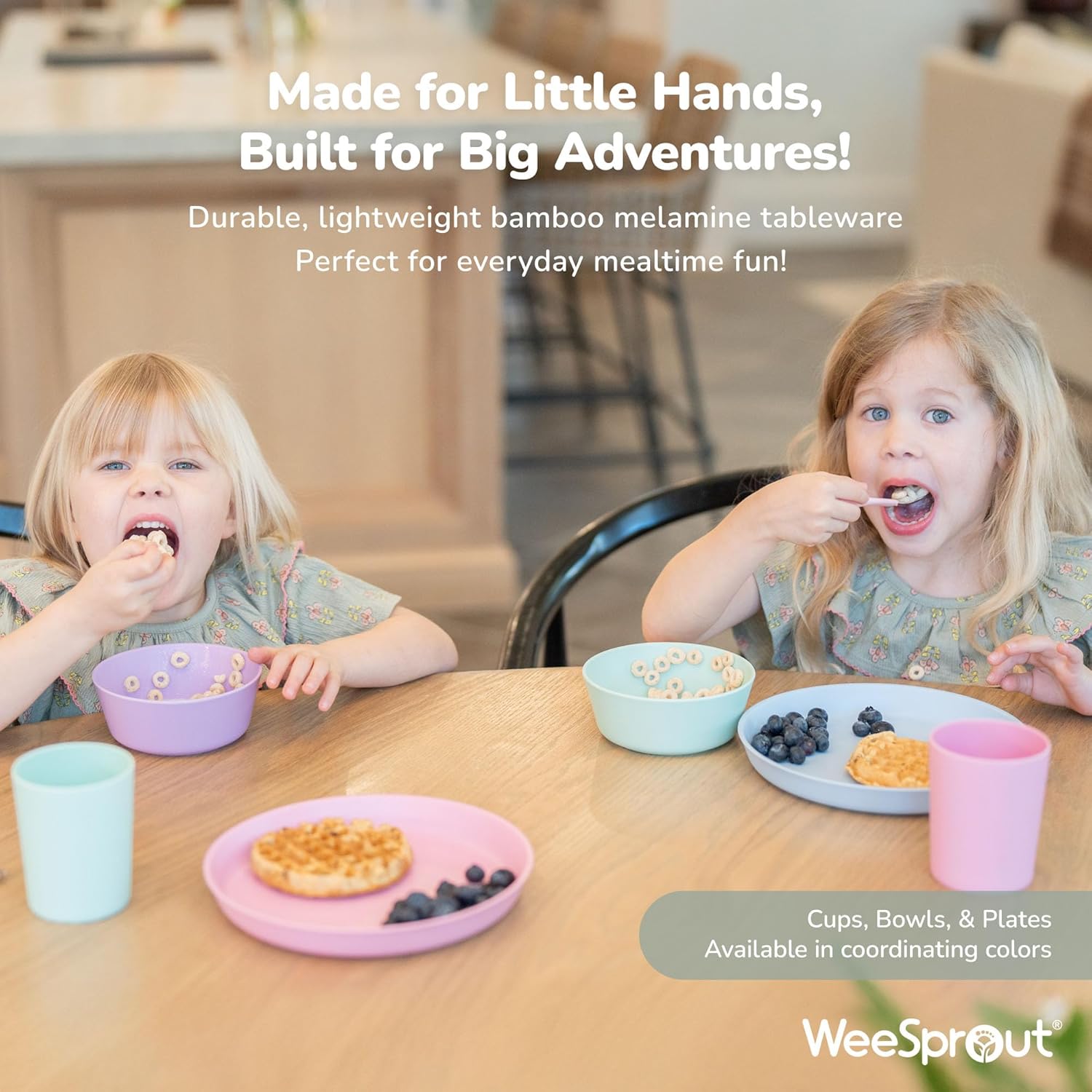 WeeSprout Bamboo Toddler Cups - 4 Pack 10 oz