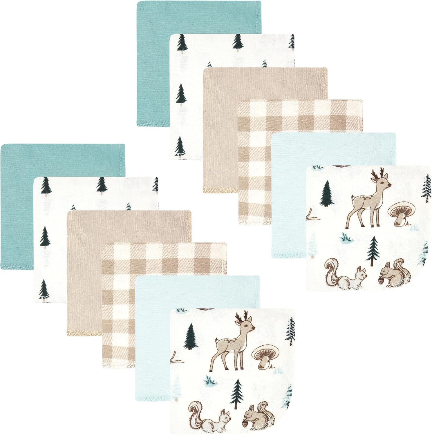 Hudson Baby Unisex Flannel Washcloths 12 Pack