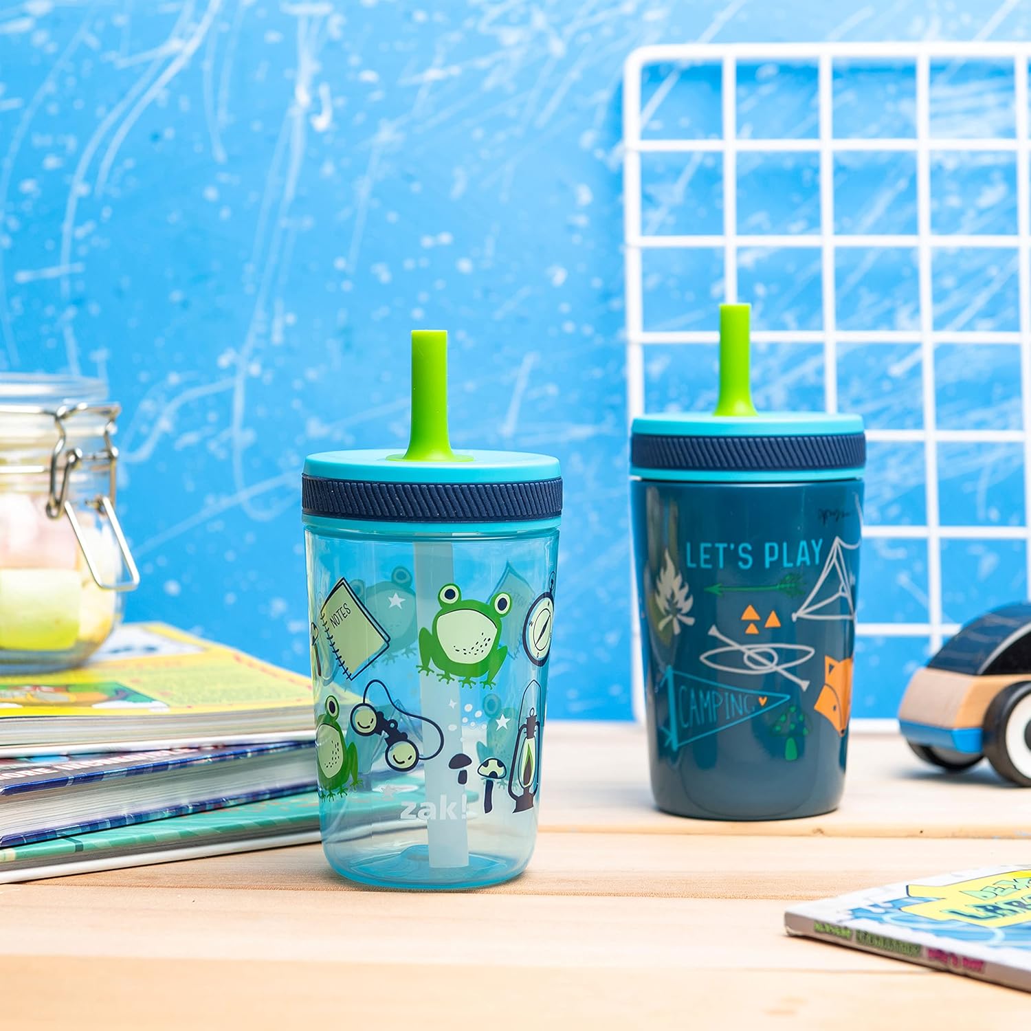Zak Designs Kelso Tumbler Set 3pcs Leak-Proof with Straw