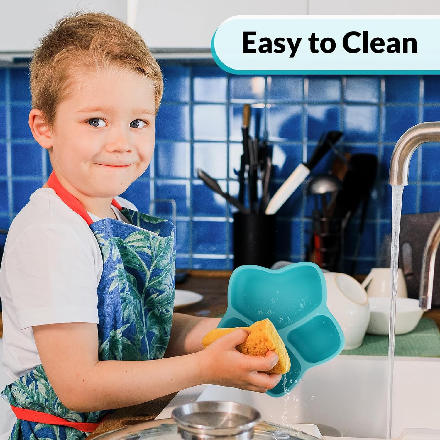HEYTUYA 4 Pack Suction Plates for Baby and Toddler