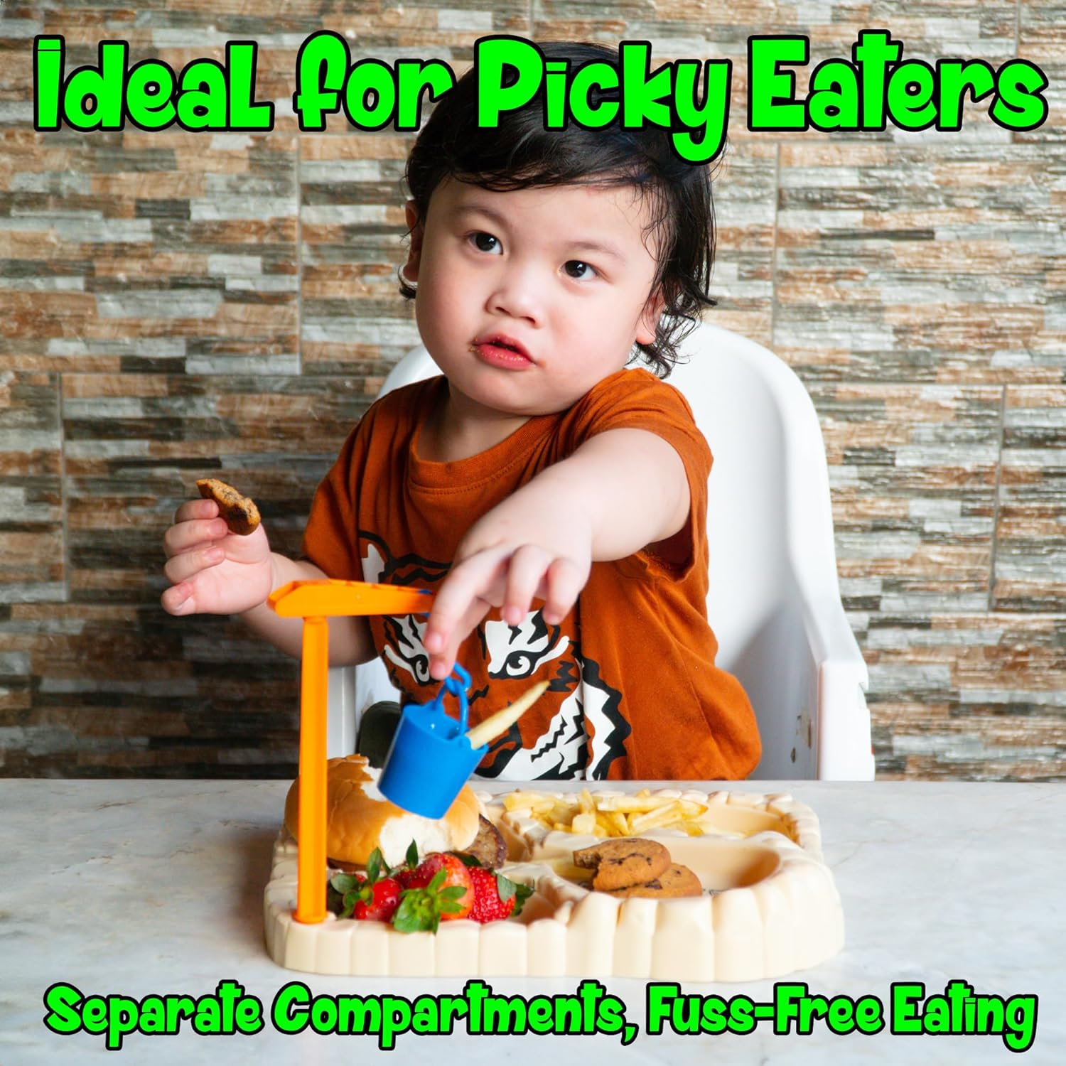 KidsFunwares T-Rex Excavation Plate for Kids