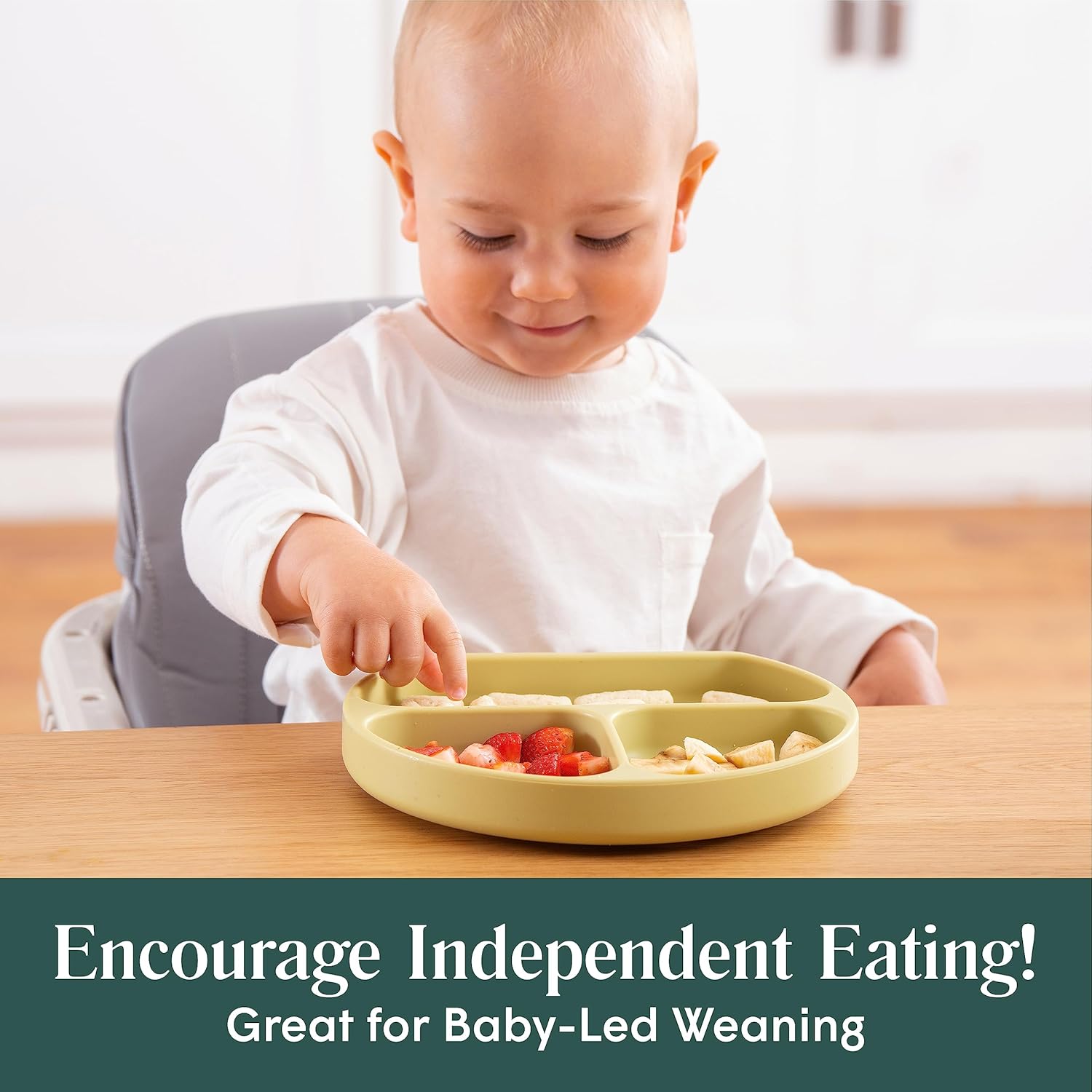 Simka Rose BPA Free Silicone Baby Plates for Self Feeding