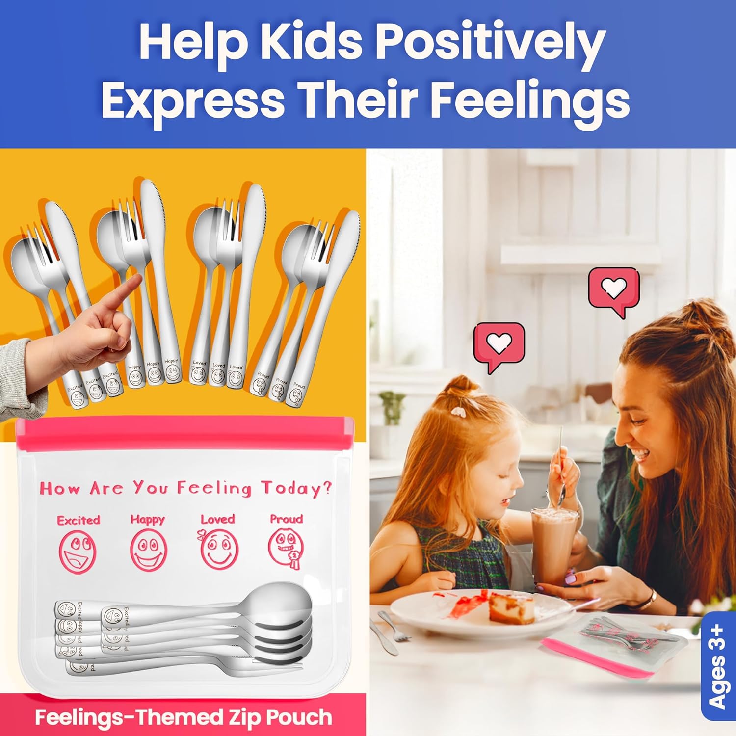 Etihub Stainless Steel Kids Cutlery Set for Toddlers