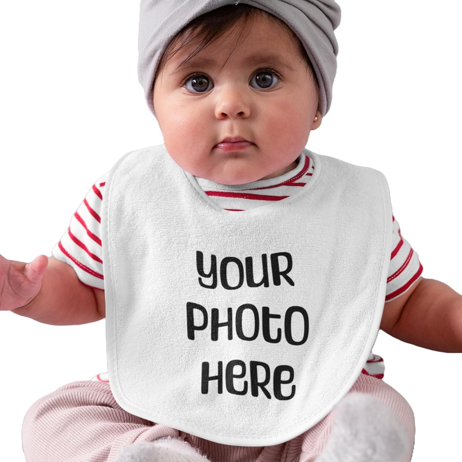 Custom Photo Baby Bib - Quipo Handmade for Boys Girls
