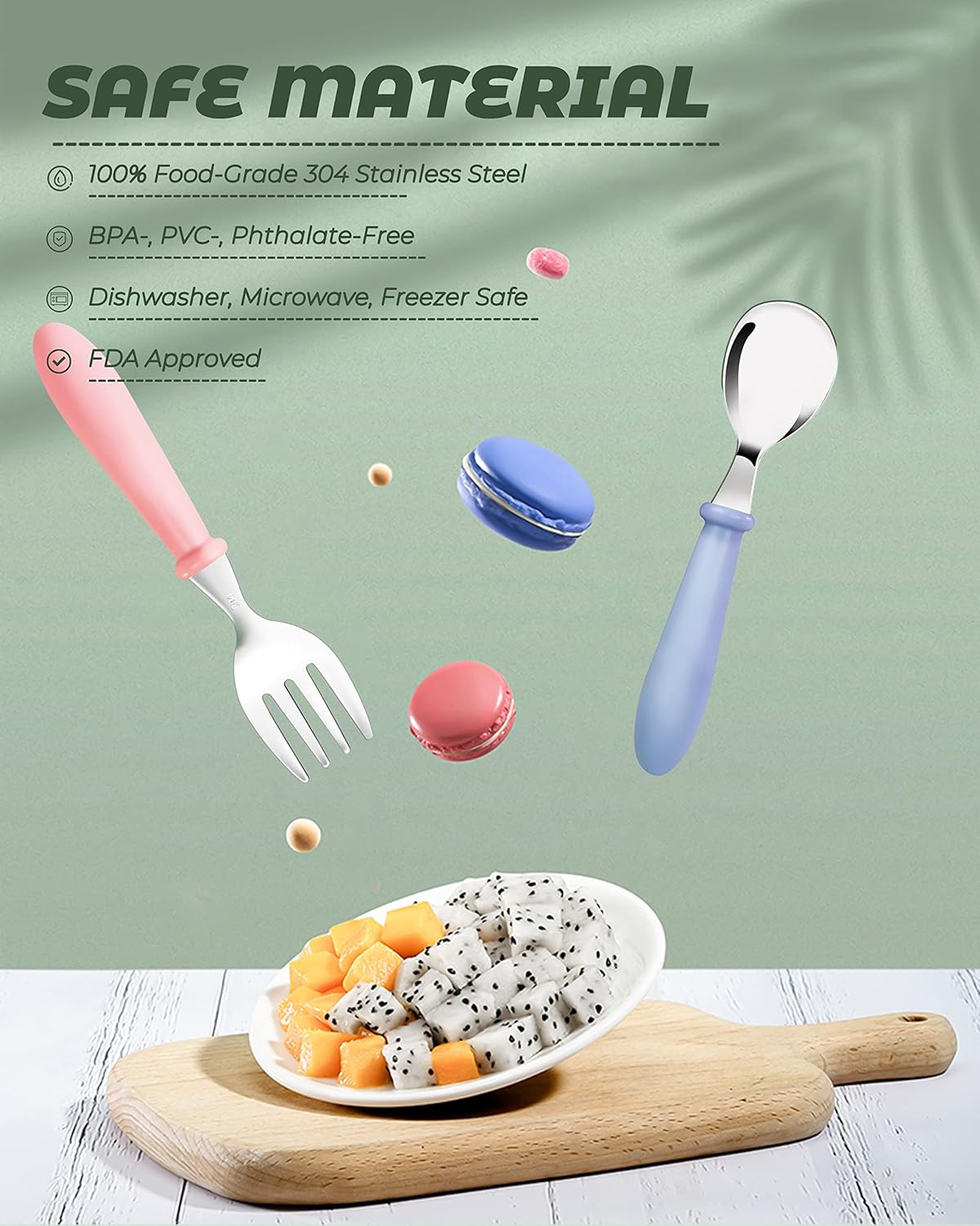 DF DUALFERV Toddler Utensils Set 10 Pcs BPA Free