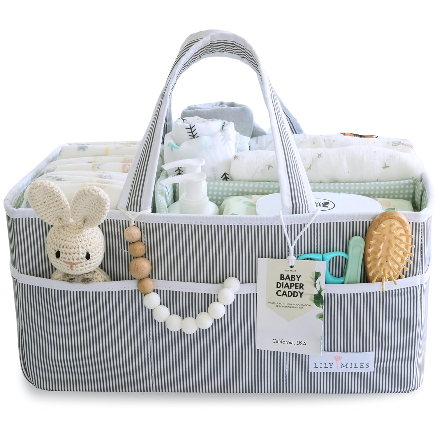 Lily Miles Diaper Caddy - Large Organize Tote for Newborn Essentials