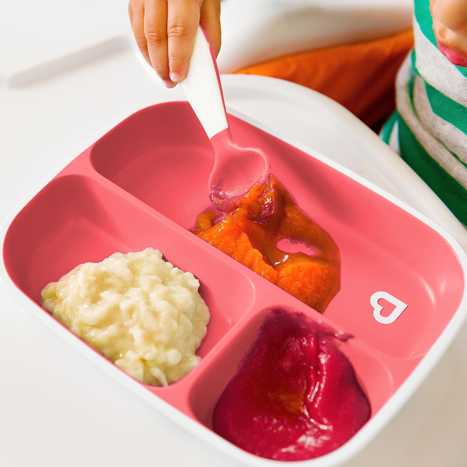 Munchkin Splash 4 Piece Toddler Plate and Bowl Set Pink Purple