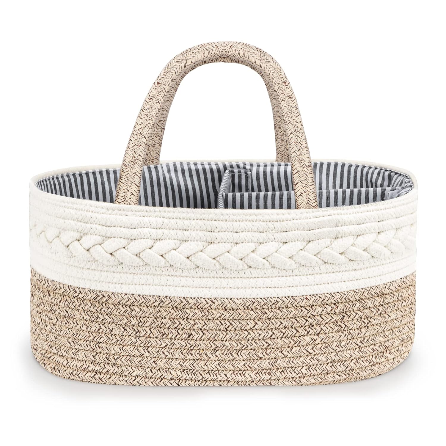 Maliton Diaper Caddy Organizer - Large Cotton Woven Basket