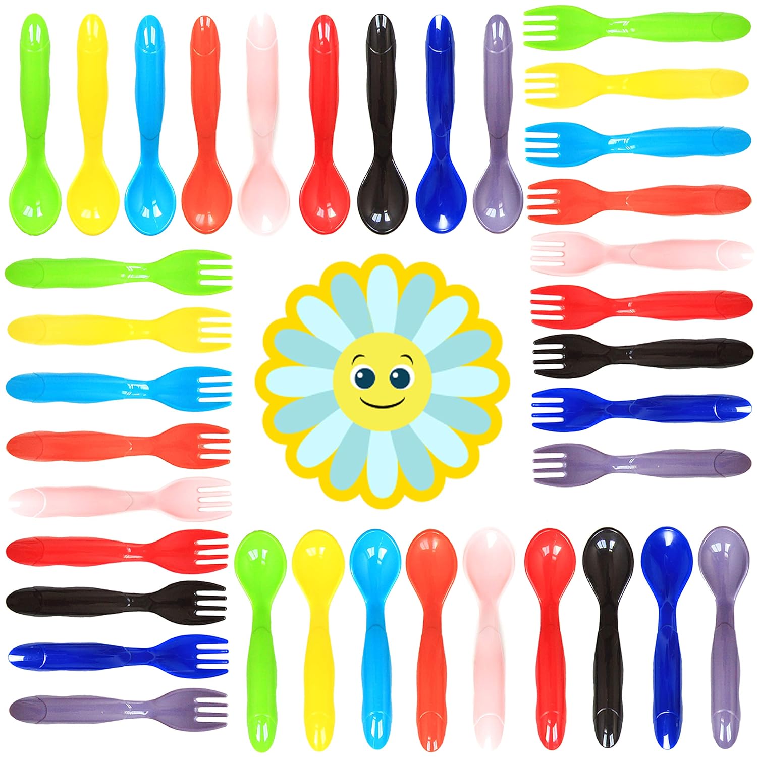 Youngever 36 Pcs Plastic Toddler Utensils Set 1