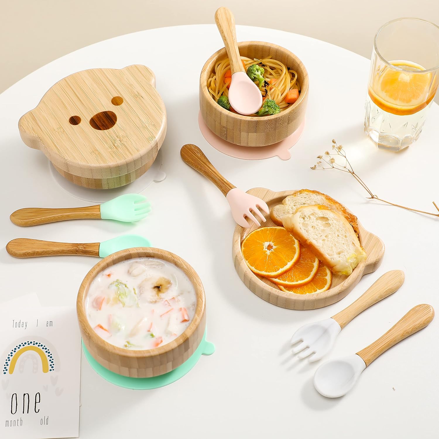 HI BABY MONMENT Baby Bowls with Lid Set - 3PC Pink