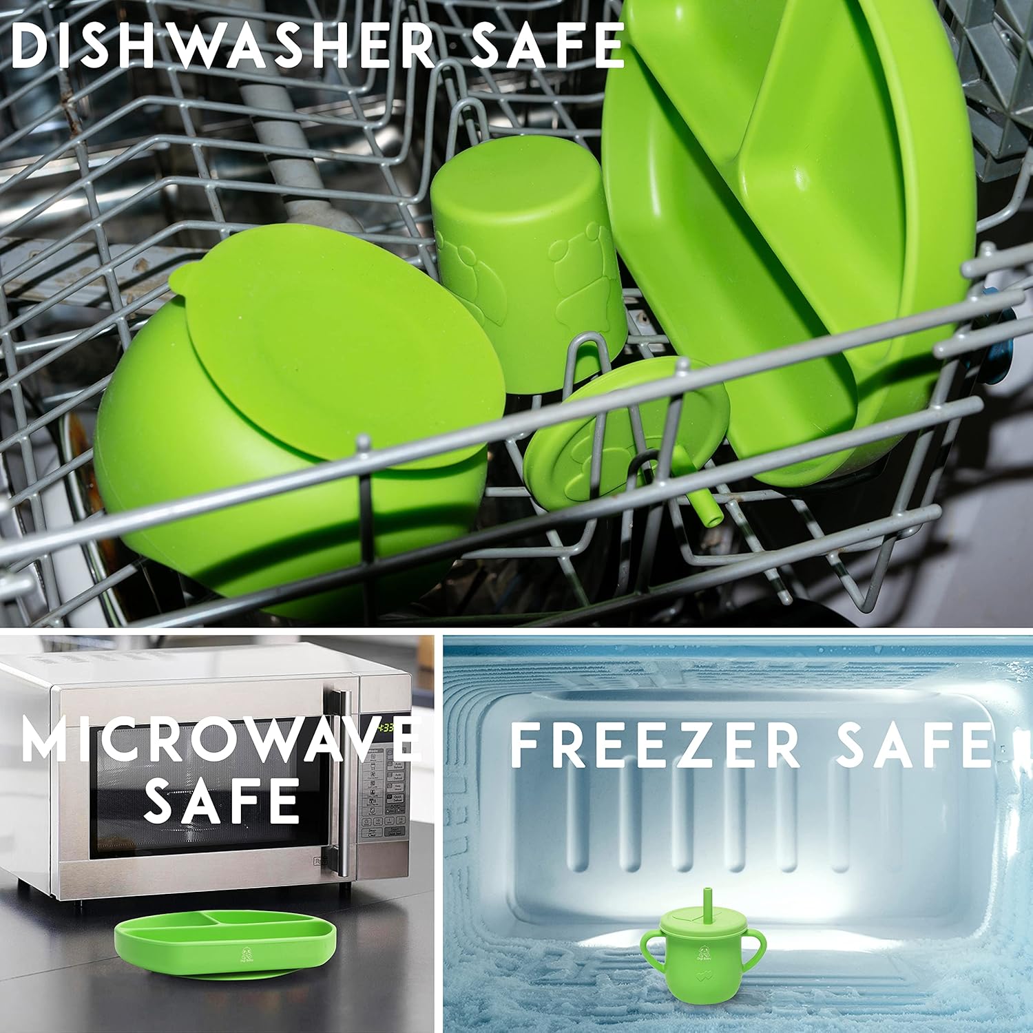 Digi Baby Led Weaning 7 Piece Silicone Feeding Set - Green