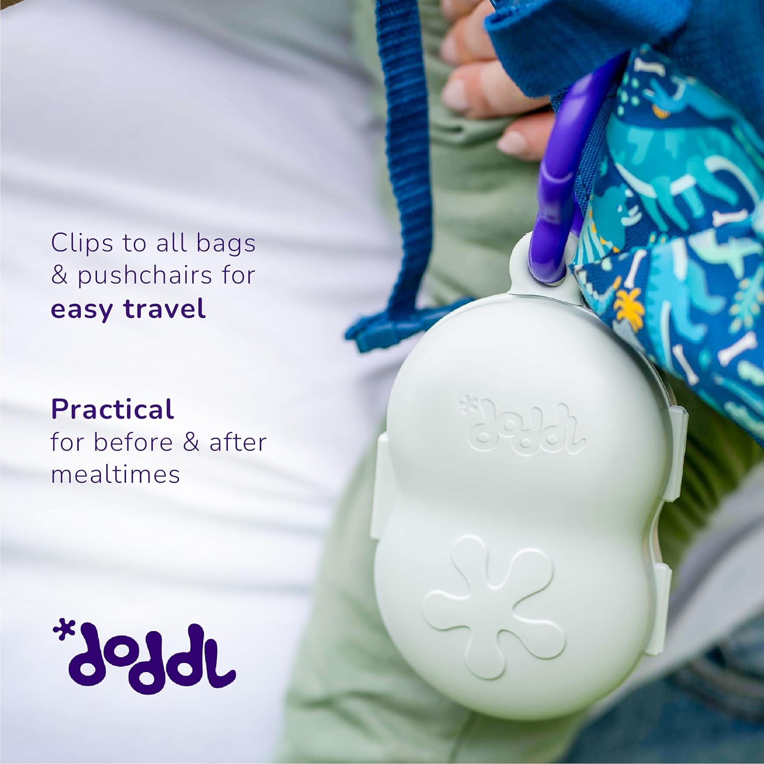 Doddl Toddler Travel Utensil Case - Dishwasher Safe Clips to Bags Strollers
