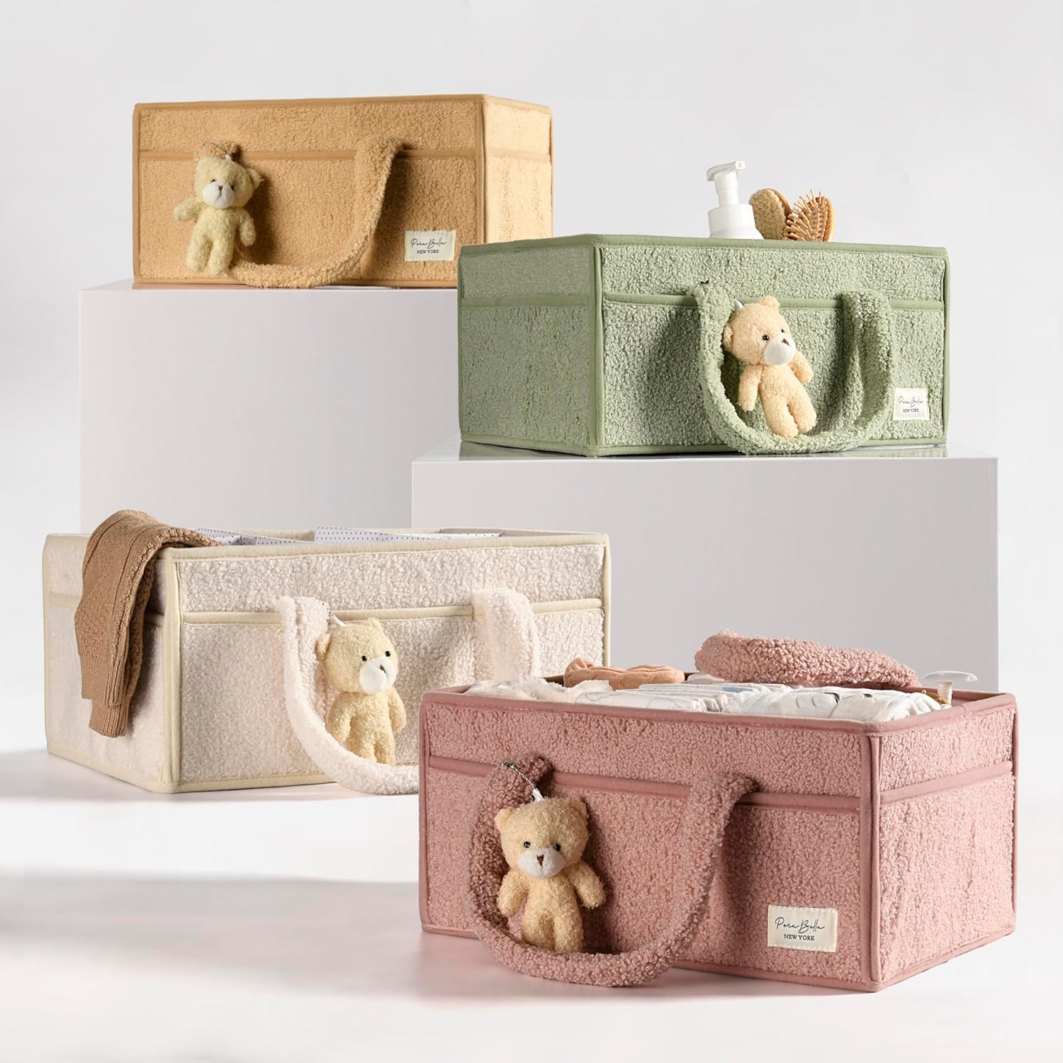 PeraBella Diaper Caddy Organizer - Changing Table Car Caddy for Baby Essentials