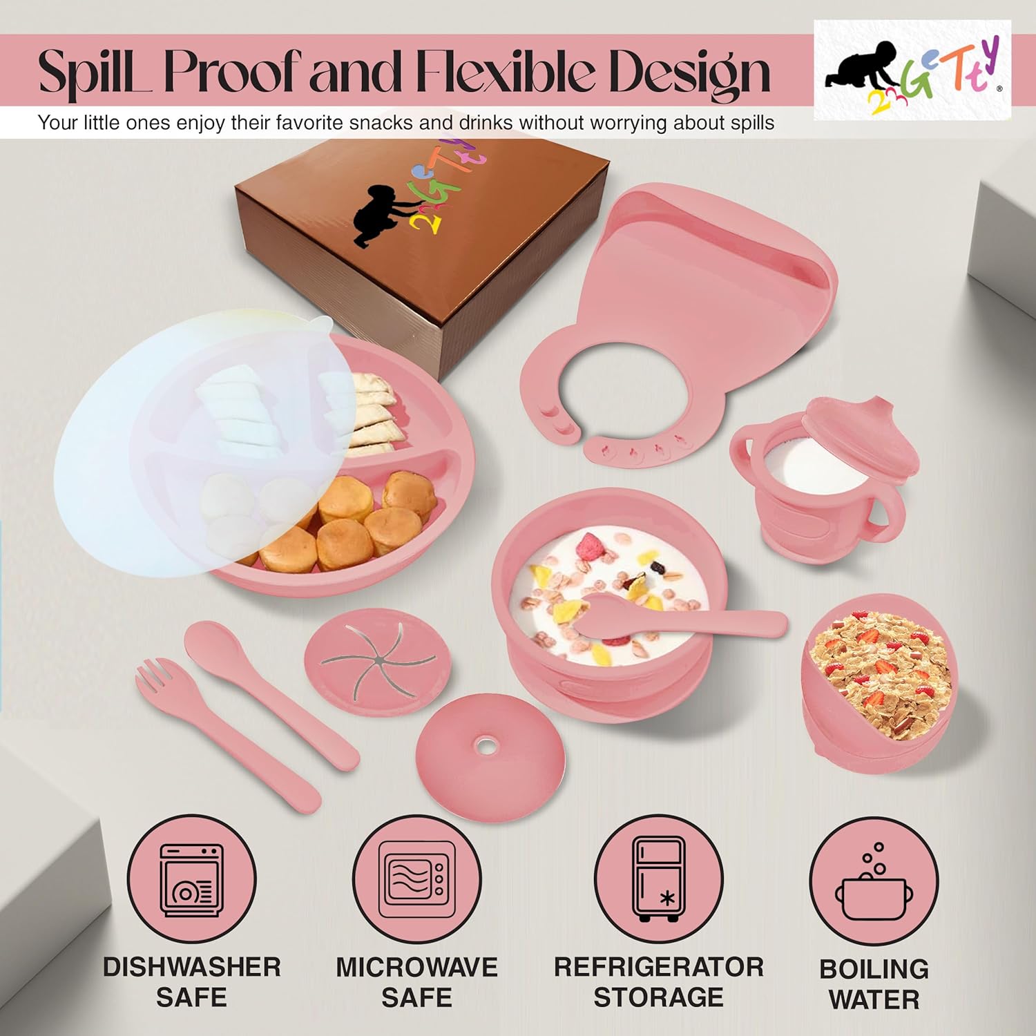 23GeTty Baby Feeding Set with Suction Plates and Utensils