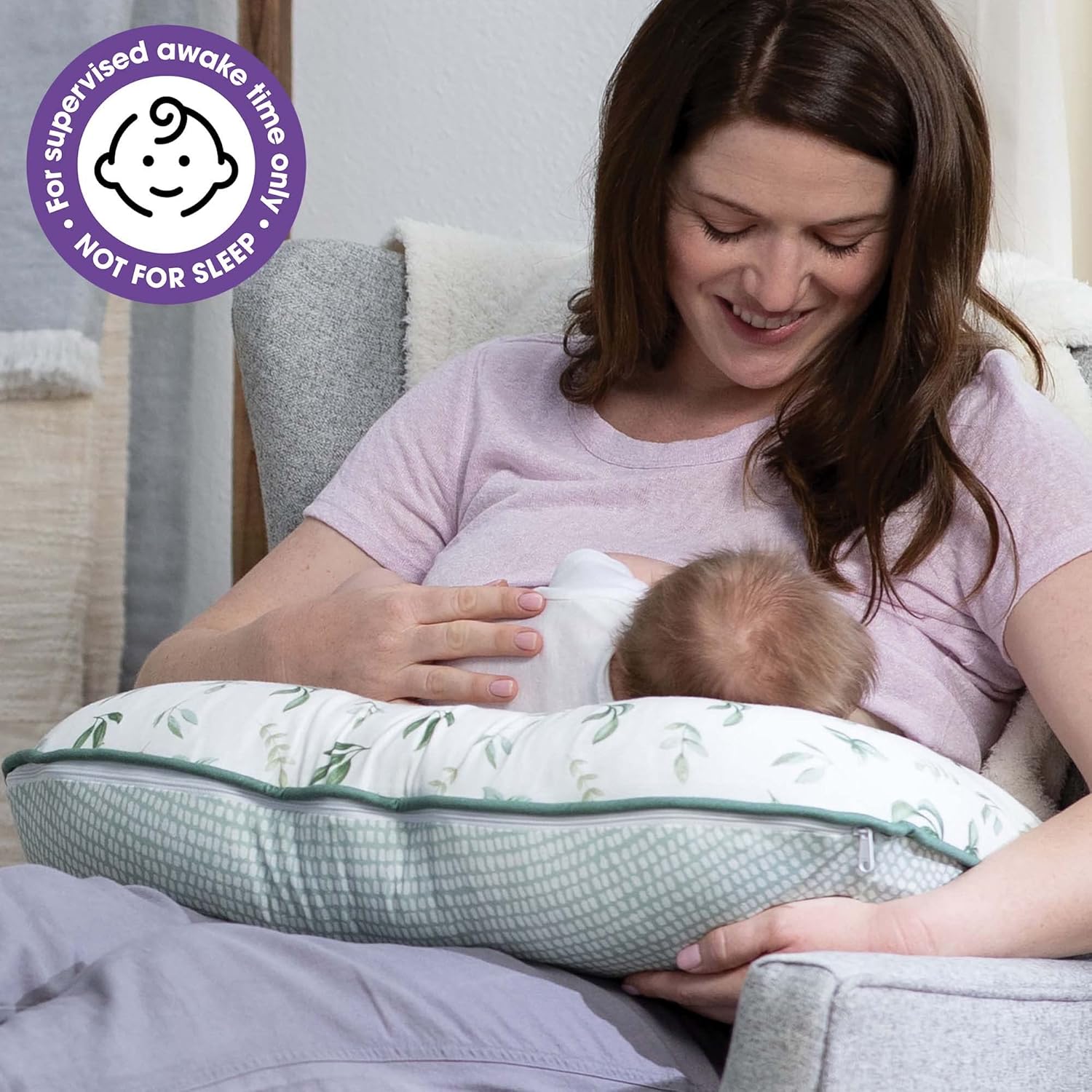 Boppy Bare Naked Nursing Pillow - Ergonomic Support for Feeding