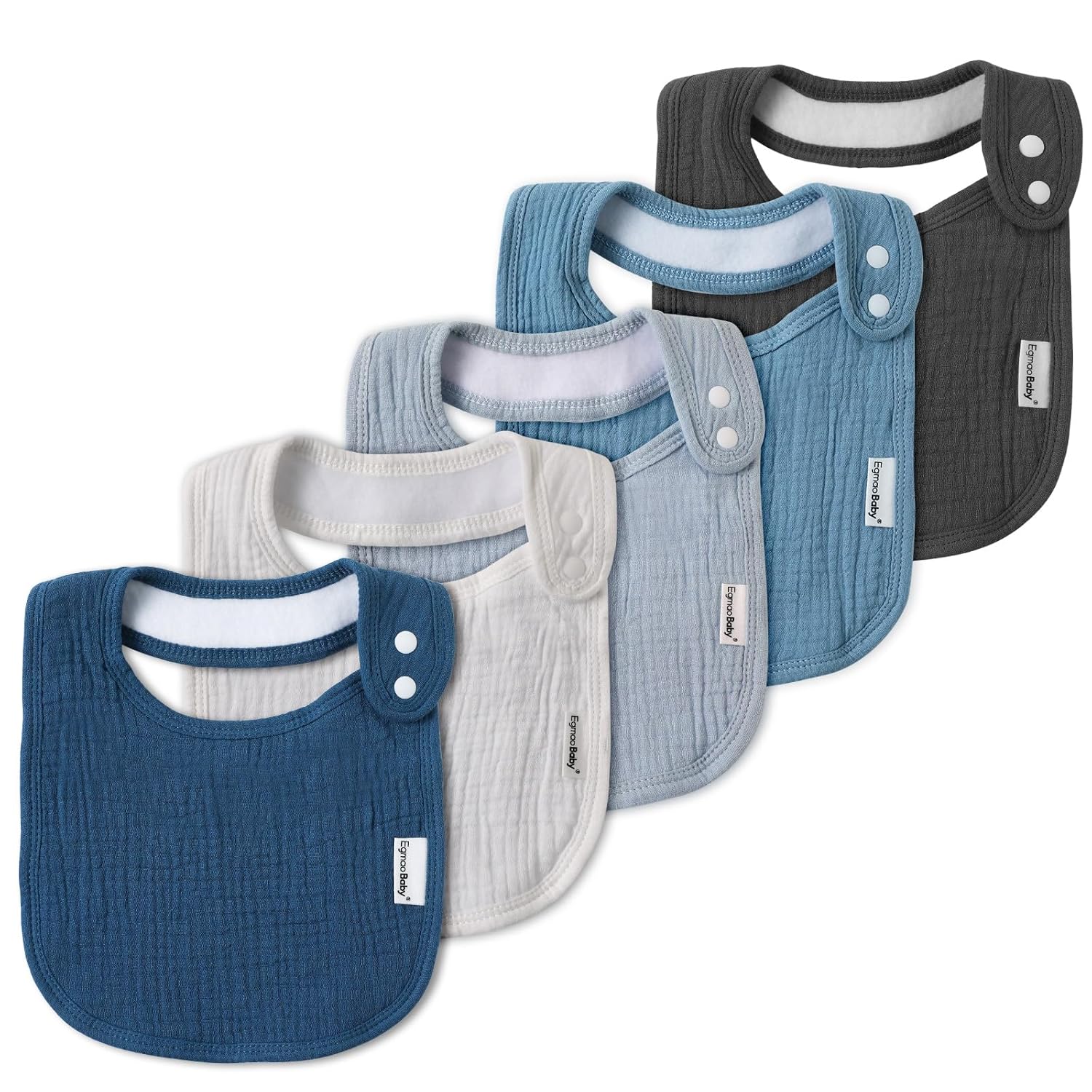 Organic Muslin Bibs 5 Pack for Baby Boys Girls 1