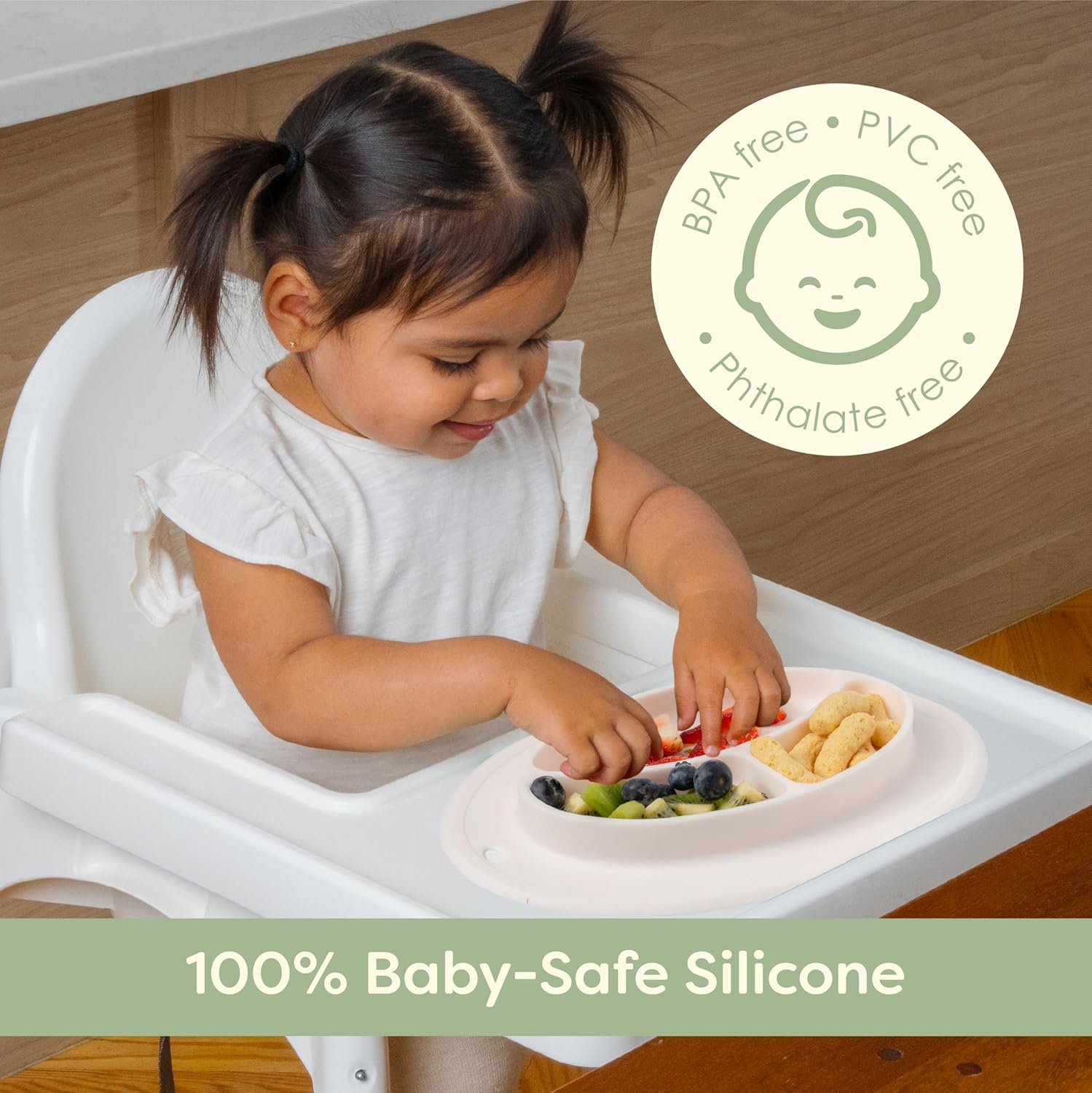 UpwardBaby CoComelon Silicone Plate - Suction Non-Slip Reusable Toddler Feeding Solution