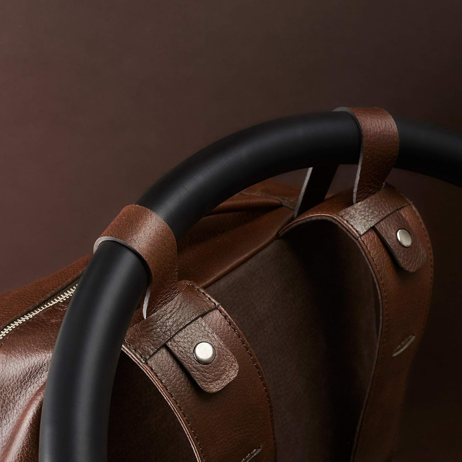 Brown Leather Diaper Bag Backpack with Changing Pad