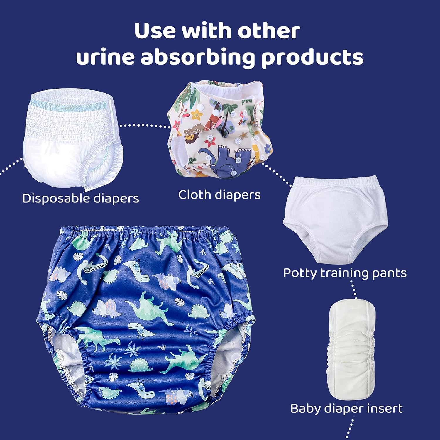 BISENKID Rubber Underpants for Potty Training 2T