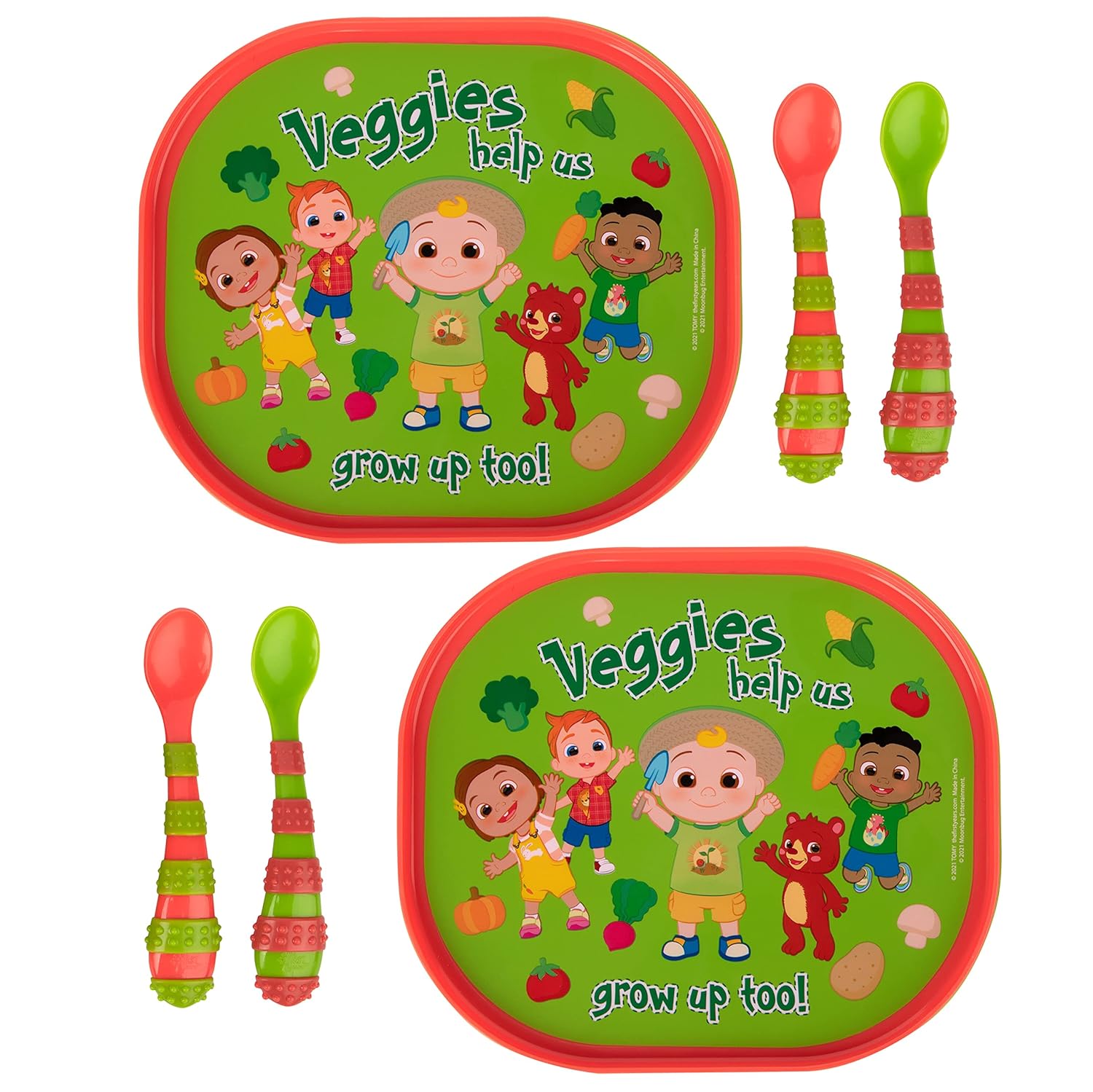 The First Years CoComelon Toddler Plates and Spoons Set