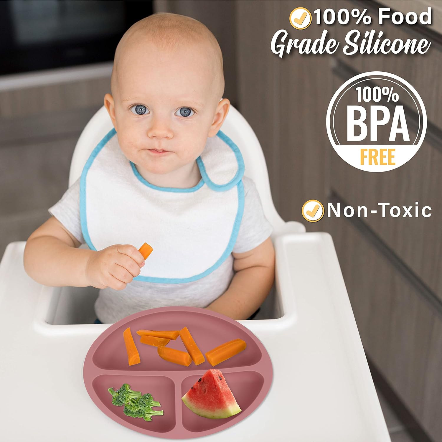 RYASHOP Silicone Baby Plates with Suction