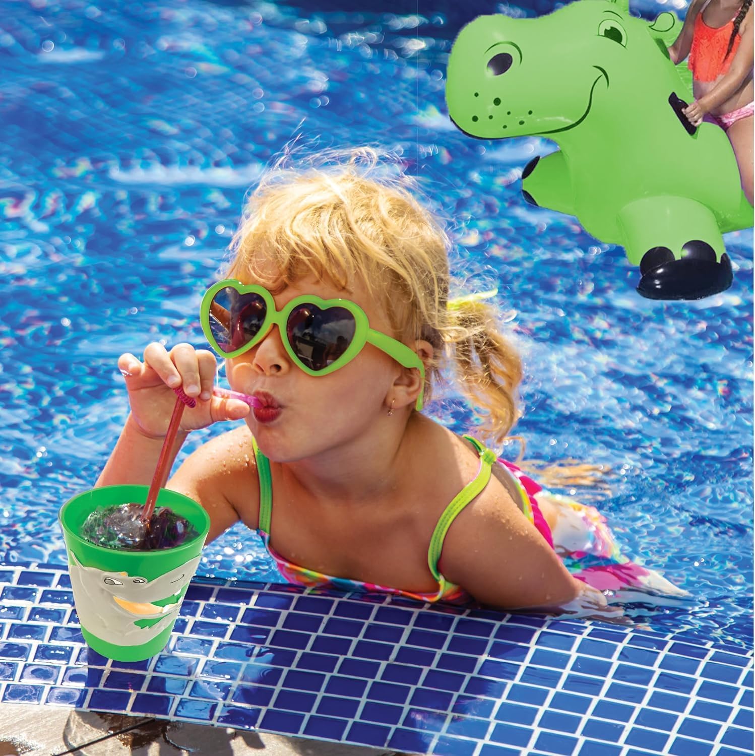 Lilys Home 3D Hippo Tumbler - 10oz BPA-Free Durable 2-Pack Grey